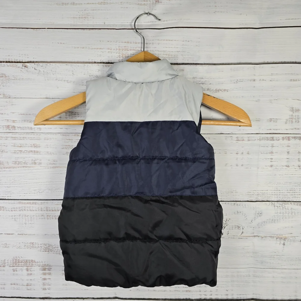 Puma Boys Colorblock Puffer Vest -‎ Navy, Black & Gray Size 4